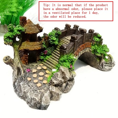 1pc Fish Tank Landscaping Decorative Bridge, Aquarium Equipment Accessories, Resin Bridge, Turtle Climbing Platform, Arch Bridge,Fragile Items, Handle With Care,