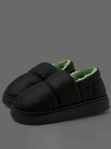 Pantuflas cálidas para otoño e invierno, pantuflas para el hogar con suela suave y acolchada cómodas para hombres, pantuflas suaves y esponjosas simples para parejas