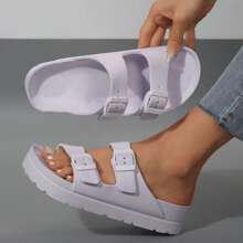 Comfortable Women's Sandals - EVA With Double Buckle, Ideal For Summer Dresses