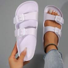 Comfortable Women's Sandals - EVA With Double Buckle, Ideal For Summer Dresses
