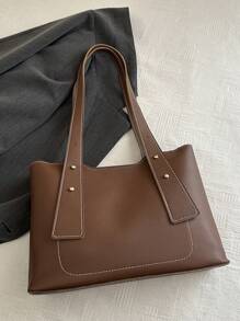 Stylish Design Sense Shoulder Bag, Underarm Bag With Large Capacity, Suitable For Women Commuting, Travel And Outdoor Use, Tote Bags For Ladies - Coffee Brown - View 7