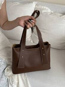 Stylish Design Sense Shoulder Bag, Underarm Bag With Large Capacity, Suitable For Women Commuting, Travel And Outdoor Use, Tote Bags For Ladies - Coffee Brown - View 10