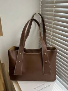 Stylish Design Sense Shoulder Bag, Underarm Bag With Large Capacity, Suitable For Women Commuting, Travel And Outdoor Use, Tote Bags For Ladies - Coffee Brown - View 2