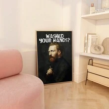 1pc Portrait Of Vincent Van Gogh Bathroom Wall Art | Modern Bathroom Picture | Funny Bathroom Signboard | Bathroom Signboard Bathroom Decoration Bathroom Signboard, Wall Decoration Posters, Wall Canvas Decoration, Hallway Bedroom And Living Room Ideal Gift - Multicolor - View 10