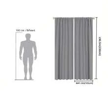 2 件裝棕櫚葉印花窗簾熱帶植物設計窗簾適用於臥室、客廳、廚房,綠色和白色