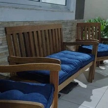 KIt 2 Novita Futon Cushions 45x45cm Various Colors For Pallets Armchair Soft Comfortable Chair - 寶藍色 - 查看 4