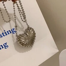 新品上市金属迷你贝壳形单肩包/斜挎包，时尚女士化妆包 - 銀色 - 查看 6