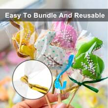 100PCS Cellophane Treat Bags, 8x12cm/10x15/15x20cm/16x24/20x28cm Clear Cellophane Gift Bags With 4" Twist Ties, Clear Bread Bags, Plastic Bags,Cookie Bags, Candy Bags For Treats Gifts Giving Birthday Party Favors