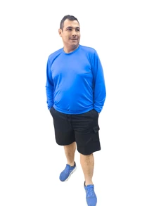 Camisetas Proteção Uv masculina Plus Size Pescaria Esporte academia Trilha Praia Caminhada - Azul Royal - Visão 4