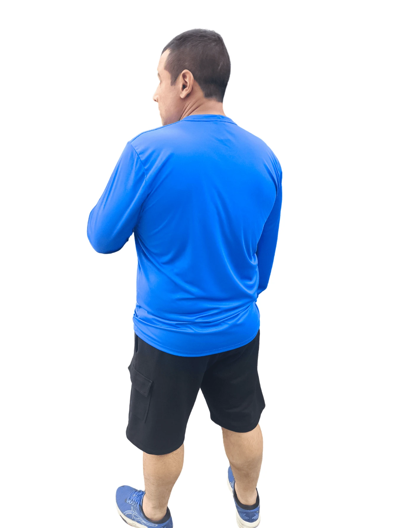 Camisetas Proteção Uv masculina Plus Size Pescaria Esporte academia Trilha Praia Caminhada - Azul Royal - Visão 1