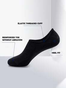 1/5/10 双男士简约基本款夏季短袜，防滑，轻便，低帮船袜 - 彩色 - 查看 2