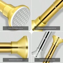 1 pieza Barra telescópica dorada, barra de tensión ajustable multiusos con base de plástico + tubo de acero inoxidable, apta para barra de armario, barra de cortina de ducha, barra de cortina, apta para armario, baño, puertas y ventanas, artículos para el hogar, accesorios y decoración de baño, decoración de festivales, decoración de habitaciones, decoración del hogar, decoración de dormitorios, decoración, organización, organizador de ropa, pantalones, zapatos, jeans, botas, faldas, ropa de cama, camisetas blancas para mujer, pantalones negros para mujer, ropa de invierno para damas, vestidos, ropa de invierno para damas, vestidos elegantes para mujer, blusas blancas para damas, manga larga, mono blanco para mujer, vestidos de primavera para mujer, atuendos de primavera para mujer, primavera, ropa de primavera, minimalista, blusas de verano