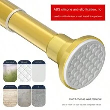 1 pieza Barra telescópica dorada, barra de tensión ajustable multiusos con base de plástico + tubo de acero inoxidable, apta para barra de armario, barra de cortina de ducha, barra de cortina, apta para armario, baño, puertas y ventanas, artículos para el hogar, accesorios y decoración de baño, decoración de festivales, decoración de habitaciones, decoración del hogar, decoración de dormitorios, decoración, organización, organizador de ropa, pantalones, zapatos, jeans, botas, faldas, ropa de cama, camisetas blancas para mujer, pantalones negros para mujer, ropa de invierno para damas, vestidos, ropa de invierno para damas, vestidos elegantes para mujer, blusas blancas para damas, manga larga, mono blanco para mujer, vestidos de primavera para mujer, atuendos de primavera para mujer, primavera, ropa de primavera, minimalista, blusas de verano