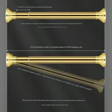 1 pieza Barra telescópica dorada, barra de tensión ajustable multiusos con base de plástico + tubo de acero inoxidable, apta para barra de armario, barra de cortina de ducha, barra de cortina, apta para armario, baño, puertas y ventanas, artículos para el hogar, accesorios y decoración de baño, decoración de festivales, decoración de habitaciones, decoración del hogar, decoración de dormitorios, decoración, organización, organizador de ropa, pantalones, zapatos, jeans, botas, faldas, ropa de cama, camisetas blancas para mujer, pantalones negros para mujer, ropa de invierno para damas, vestidos, ropa de invierno para damas, vestidos elegantes para mujer, blusas blancas para damas, manga larga, mono blanco para mujer, vestidos de primavera para mujer, atuendos de primavera para mujer, primavera, ropa de primavera, minimalista, blusas de verano