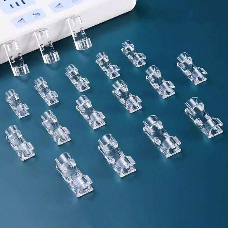 20pcs Cord Clips, Self-Adhesive Cable Clips, Wire Organizer Clips, No Drill Cord Holder Clips For Desk, Wall, And Home Organization - Multicolor - View 1