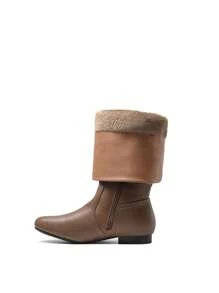 Women's Wide Calf Knee High Boots Fur Lined Side Zipper Warm Fall Winter Boots - Lạc đà - Xem 7