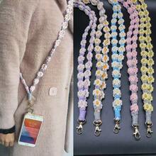 A Hand-Woven Keychain Lanyard With Flowers For Bag ID Card And Brand Lanyard - * - View 9