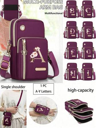 1PC Women's Phone Bag, Mini Crossbody Bag, Vertical Coin Purse For Women,Sports Arm & Running Wrist Bag, Mini Casual Crossbody Phone Bag With Earphone Hole,Fashion White-Collar Workers College,Work, Business, Commute,Office,For Anniversary,For Lover,For Birthday Gift,On Valentine Day Christmas Gift,Thanksgiving Gift