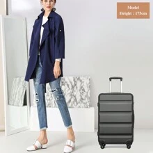19 Inch ABS Carry-On Suitcase - Lightweight Travel Trolley Case With 4 Spinner Wheels And Secure TSA Lock Ideal For Business And Leisure Travelers - Grey - View 9