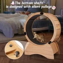 Cat Exercise Wheel – Running, Spinning, And Scratching Fun, Cat Treadmill With Carpeted Runway, Kitty Cat Sport Toy, Great For Physical Activity And Reducing Boredom - 卡其色 - 查看 2
