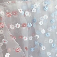 鲜花包装蕾丝网花束花卉包装布刺绣花卉蕾丝包装纸 DIY 礼品包装材料鲜花玫瑰花卉包装纸情人节婚礼花卉蕾丝包装纸（50 * 150CM） - 彩色 - 查看 8