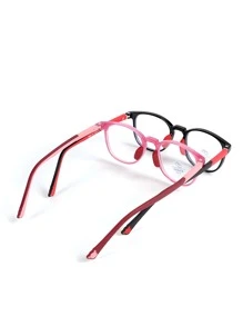 [1 Piece] Children's Non-Prescription Glasses Without Prescription For Reading And Writing. Children's Glasses Frame Is Comfortable And Lightweight. Children Aged 3-8 Years Old Have Oval Shape, Fashionable And Classic College Style For Daily Wear - Blue Light Blocking Glasses - View 7