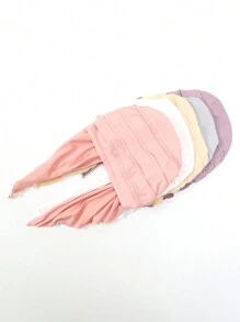 Z.H.A 1pc Solid Color Pre Tied Turban Hat With Two Tails, Thin Breathable Elastic Head Wrap, Sunscreen Versatile Chemo Hat For Women Sleep Bonnet - Multicolor - View 11
