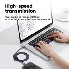 Cable USB-C a USB Tipo C de 120 W, cable de carga rápida PD USB-C de 2 m compatible con iPhone 15 Pro Max, Samsung, Poco - Negro - Ver 4