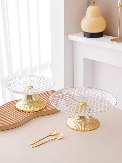 1 件圆形蛋糕架，带金色底座，装饰托盘，适用于万圣节、圣诞节礼物、婚礼派对、节日