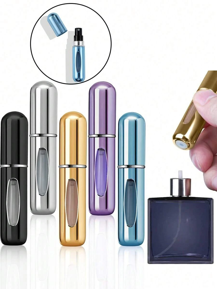 1/4/8 件 5 毫升便携式可再填充旅行配件迷你可再填充香水瓶喷雾香水泵空化妆品容器雾化器瓶适合旅行旅行必需品、海滩旅行收纳袋、暑假返校学校用品假日露营假日必需品女士香水男士香水
