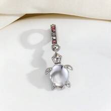 1pc Colored Zirconia Turtle Pendant, Luxury Ocean Style Crystal Turtle Pendant Suitable For DIY Bracelet Necklace Accessories - Crystal Color Random