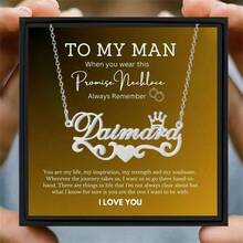 定制皇冠吊坠带防水铭牌 - 浪漫银饰，适合女士，情人节情侣礼物 - 1 件 - 多色 - 查看 8