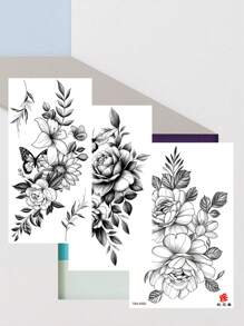3 pezzi Tatuaggi temporanei da donna, tatuaggi semipermanenti impermeabili a mezza manica, disegni floreali sexy per signore tatuaggi finti
tatuaggio
tatuaggi temporanei