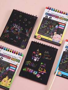 DIY Scraping Painting Colorful Drawing Book, Amusing Scraping Paper Art Book - Multicolor - View 10