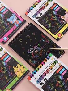 DIY Scraping Painting Colorful Drawing Book, Amusing Scraping Paper Art Book - Multicolor - View 1