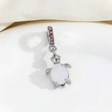1pc Colored Zirconia Turtle Pendant, Luxury Ocean Style Crystal Turtle Pendant Suitable For DIY Bracelet Necklace Accessories - Crystal Color Random