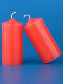 Candles 2, Diameter 3.5 Cm, 7 Cm Long, 8 Hours Thick, Various Colors Of The Candle, White, Red, Black, Holiday Decorations, Power Cut, Lighting, Odorless, Long Time, Burning Halloween, Spooky, Autumn, Festival, Holiday , Winter, Holiday, Festival,Room Decor,Gifts Birthday Graduation - Multicolor - View 8