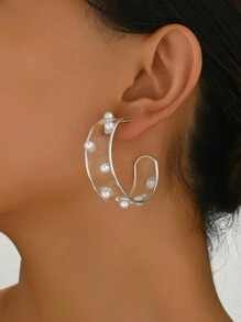 1 Pair Fashion Elegant Hoop Earrings, Suitable For Daily Wear, A Great Mother's Day Gift For Friends - Earrings - View 3