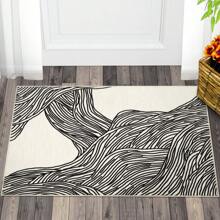 Modern Living Room Home Decor Aesthetics Kitchen Print Area Rug Non Slip Bordered Pet Friendly Indoor Carpet Non Shedding Easy To Clean Mat Throw Rug Low Pile Stain Resistant Floorcover Thin Soft Doormat For Laundry Bedroom Bathroom Bedside Dining Room - Đen và trắng - Xem 1