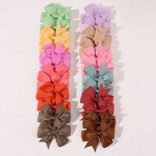 Set de 20 piezas/paquete de pasadores de pelo con forma de lazo de colores caramelo para niñas - Multicolor - Ver 2