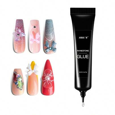 ANNA'M 15g Gel escultor para adhesivo de polvo espejo, modelado 3D, pasta, pequeño tamaño de rhinestone - Adecuado para entusiastas del arte de uñas, técnicos de uñas, uso doméstico y salones de uñas. Logre fácilmente unas hermosas uñas con arte de uñas