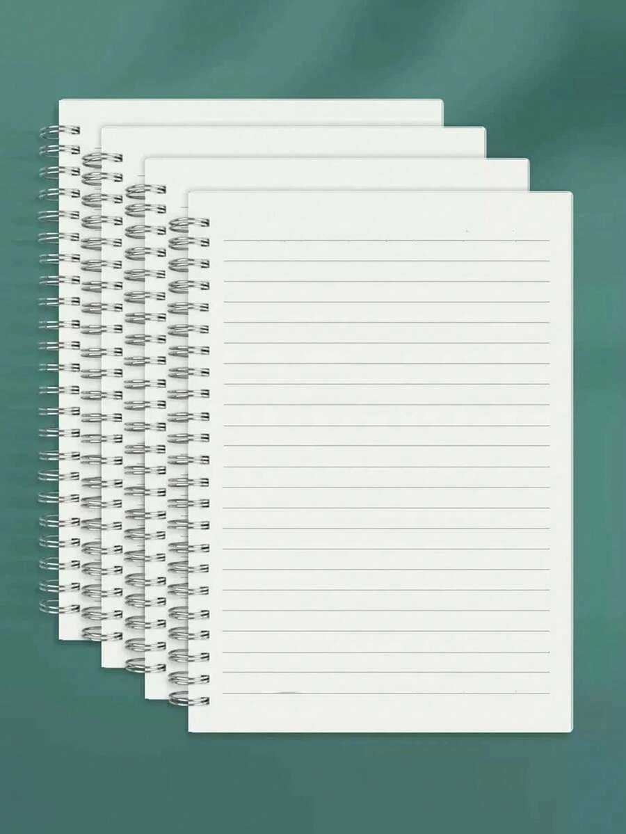 1pc A5 Size Spiral Notebook With 80 Pages, Lined - White - View 1