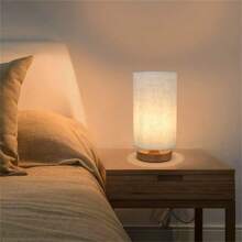 Modern Nordic Wooden Table Lamp USB Powered Night Light For Bedroom Lighting Gift Warm White Bedside Decor Kids - Màu be - Xem 2