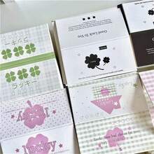 10pcs Cute Green And Pink Four Leaf Clover Card Header Photo Card Packaging Materials - Color - View 2