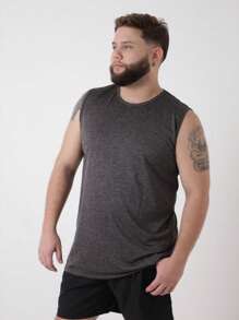 Kit 3 Men's Machão Regatta T-Shirts Plus Size Dry Fit Anti-Sweat Fabric Gym - 深灰色 - 查看 6