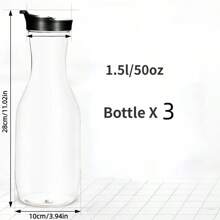 6 Packs 13.6 OZ (400 Ml) Clear PET Plastic Juice Bottles With Black Lids- Plastic Smoothie Bottles Ideal For Juice, Milk And Other Beverage,Empty Plastic Juice Bottles With Leak-Proof Caps Clear Water Bottle, For Outdoor, Camping
