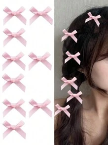 9 件女士发饰套装包括多色丝带蝴蝶迷你发夹、时尚可爱发夹、优雅蕾丝发夹、芭蕾风格 Y2k 仙女发饰蝴蝶结配饰 - 彩色 - 查看 5