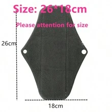 5Pack Overnight Long Reusable Sanitary Napkins Soft Washable Charcoal Bamboo Menstrual Pads Light Bladder Support  Incontinence Pads Heavy Flow Pads Black - Black - View 3