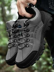 Men's Hiking Shoes Outdoor Trekking Shoes Trail Running Sneakers, Casual Non-Slip Durable Shoes, Autumn/Winter - Grey - View 4