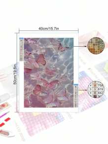 مجموعة فن الحائط 5D DIY بالألماس - منظر طبيعي لفراشة جميلة ، تطريز الألماس لديكور المنزل